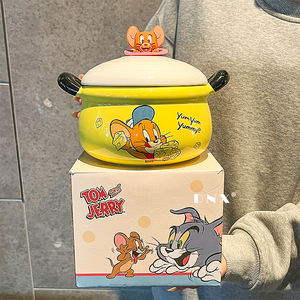 <span class=keywords><strong>Tom</strong></span> and <span class=keywords><strong>Jerry</strong></span> - Tazón de Cerámica Ecológico de 1100 ml con Tapa y Asa, y Caja de Regalo para Regalos, Uso Doméstico y Niños - Product Image 2