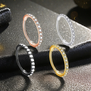 Anillo Segmentado Articulado de Titanio G23 con Circonitas Cúbicas Pavé, Aro Sin Costuras, Pendiente de Nariz, Joyería de Lujo para <span class=keywords><strong>Piercing</strong></span> - Product Image 3