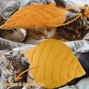 Alfombrilla refrescante para mascotas, forma de hoja, de algodón, lavable, antideslizante, para gatos y perros, para todas las estaciones, duradera y ligera - Product Image 2