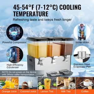 Distributeur commercial de boissons 18L X 3 réservoirs Distributeur de boissons froides et glacées Commercial - Product Image 3