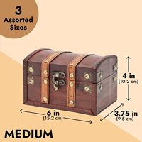 Coffre au trésor de pirate en bois décoré vintage avec serrure Meilleure boîte de rangement cadeau pour boîtes de rangement et bacs