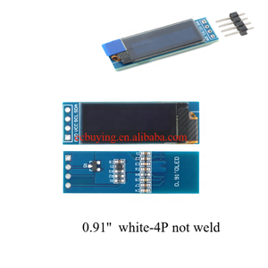 Module d'affichage OLED 0,91'' (0,91 pouce) 128*32 Résolution 128x32 Interface IIC Pilote SSD1306 Blanc/Bleu 4 broches - Product Image 3