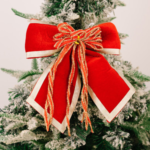 Luxury Gold Velvet Butterfly Flocked Christmas Bows for <b>Tree</b> Decorations-Eco-Friendly Reusable Home Holiday Decor - Product Image 4