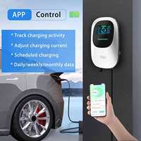 Cargador de Vehículos Eléctricos de 11 kW Tipo 1 Mennekes Wallbox 16A, Cargador Inteligente para el Hogar con RFID, Pantalla LCD, Certificación CE, TUV, IEC 61851, EN 61851, Nueva Pantalla con Control por Aplicación, 2 Años de Garantía