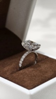 Bague de Fiançailles et de Mariage en Or Massif 10k 14k 18k avec Diamant Moissanite Certifié pour Femme - Bijoux