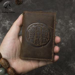 Short <b>Wallet</b> Purse for <b>Men</b> Genuine Cow <b>Leather</b> Retro Business Fashion - Product Image 1