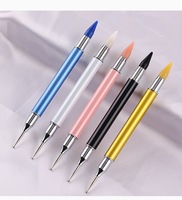 Stylo à ongles à double extrémité Rhinestones Diamond Pick up Wax Pen Nail Art Dotting Pen