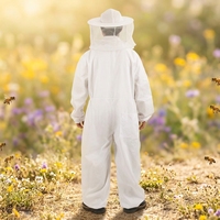 Combinaison et chapeau d'apiculteur blancs prêts à l'emploi, vêtements anti-piqûres avec soutien pour l'apiculture, état neuf
