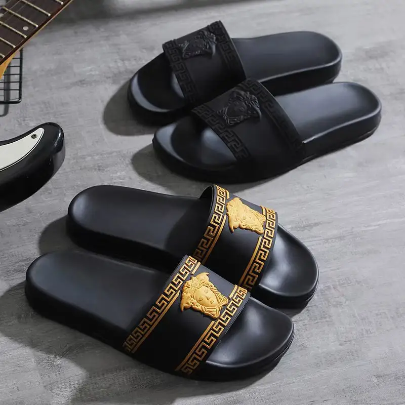 PVC orighial Fashion Sandal For Men Black Anti-slip Open Toe Plus Size luxury Brand Beach Sandals Slide Slippers