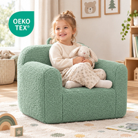 Chaise Cozee en sherpa personnalisée pour enfants OEKO-TEX - Personnalisable avec un nom, chaise en mousse confortable pour enfants de 18 mois et plus