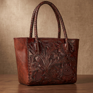 BS INTERNATIONAL Bolso de Mano Casual de Lujo para Mujer, 100% Cuero Original, Estilo Tradicional Indio, Impermeable, Duradero, Gran Capacidad - Product Image 6
