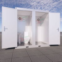 WC mobile extérieur Toilette portable et salle de douche Salle de repos double de luxe à vendre