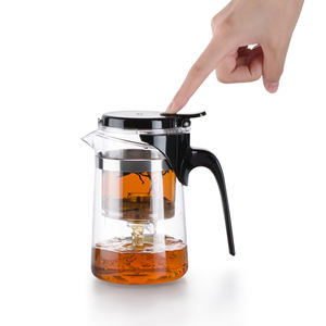 Haute qualité personnalisé pratique bureau Puer bouilloire résistant à la chaleur filtre Chine Kung Fu service à thé théière en verre avec infuseur - Product Image 1