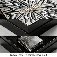 Boîte à parfum de luxe personnalisée avec couvercle et base en relief 3D, emballage en carton rigide à relief géométrique, marché américain