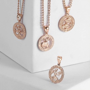 12 costellazione Zodiacale Pendente Della <span class=keywords><strong>Collana</strong></span> Per Le Donne Degli Uomini 585 <span class=keywords><strong>Maschile</strong></span> <span class=keywords><strong>Oro</strong></span> Rosa Dei Monili di Modo Regali Di Compleanno - Product Image 3