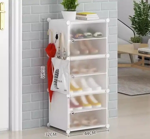 Armoire à chaussures mince Casiers <span class=keywords><strong>en</strong></span> plastique Les casiers à chaussures simples sont assemblés <span class=keywords><strong>en</strong></span> résine - Product Image 2