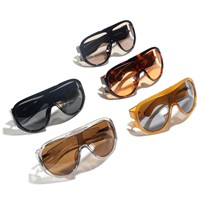 Kacamata Hitam Futuristik Y2K Unisex Oversized UV400 untuk Bersepeda dan Aktivitas Luar Ruangan - Desain Trendi dan Bergaya