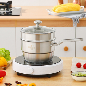 [Meilleures ventes] Ensemble de <span class=keywords><strong>casserole</strong></span> et de cuiseur vapeur 2-en-1 en acier inoxydable avec couvercle en verre pour cuisines modernes - Product Image 4