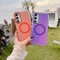 Étui magnétique à prix d'usine pour Samsung Galaxy A17 A16 A55 A57 S23FE S26 – Coque translucide mate au design fluorescent mignon et tendance