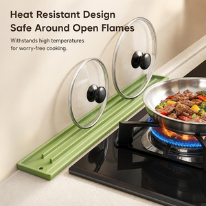 BEIZHUO Heat Resistant <b>Silicone</b> Pot Lid Rest Mat Multi-purpose <b>Kitchen</b> <b>Utensil</b> Holder Pot Cover Stand for Stove Counter - Product Image 2