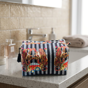 Bohemian Tassel Waterproof Eco-Friendly Cosmetic Bag Medium Size Zipper Closure Cotton Textile Portable <b>Travel</b> <b>Pouch</b> - Product Image 4