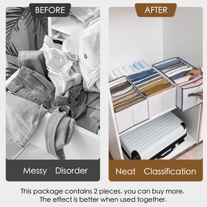 Organiseurs de placard en maille lavables à 7 compartiments pour vêtements, sacs de <span class=keywords><strong>rangement</strong></span> pour t-shirts et jeans, séparateurs de tiroirs en maille - Product Image 6
