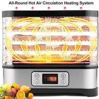 Elektrische 400W 5 Trays Voedsel Dehydrator Machine Met Digitale Timer En Temperatuurregeling Voor Fruit Groentevlees Rundvlees Jerky
