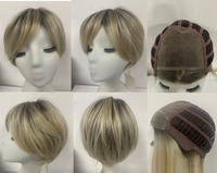 Perruque synthétique haut de gamme Futura Kanekalon grise, coupe pixie courte, perruque bouclée blond doré, résistante à la chaleur