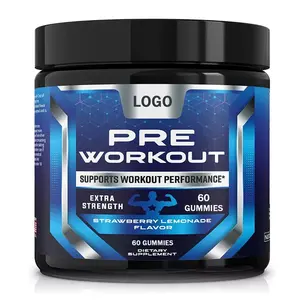 Gym Pre Workout Gummy Bears BCAA Gummies Supplier Vitamin B12 Vegan Muscle Building Pre Workout Gummy