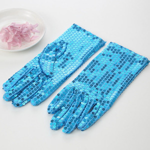 Gants en paillettes argentées pour adultes et enfants, gants en maille à paillettes, mitaines de danse à paillettes pour accessoire de costume de robe - Product Image 4