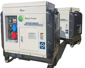 Süper sessiz 10KW 12KVA dizel jeneratör seti 3 fazlı elektrik güç sessiz taşınabilir güç jeneratör su soğutmalı dizel jeneratör