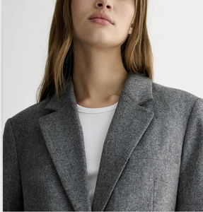 Blazer décontracté pour femme, coupe ample, kaki, en tissu léger, à simple boutonnage, avec poches - Product Image 5