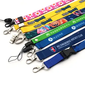 Free Sample Promotional Sublimation Cheap Personalized Strap Custom Printed Polyester Neck Lanyard With Logo