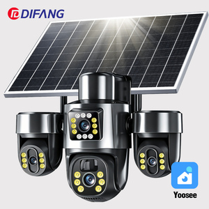 Caméra solaire PTZ Yoosee à 3 objectifs, capteur CMOS, affichage sur 3 écrans, enregistrement 24h/24, étanche IP66, audio bidirectionnel, caméra extérieure à batterie 4G - Product Image 1