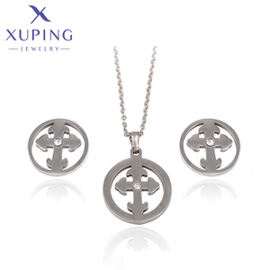63425 xuping Stainless Steel Jewelry Fashion Elegant Simple Cross <strong>Jewlery</strong> Set - Product Image 1