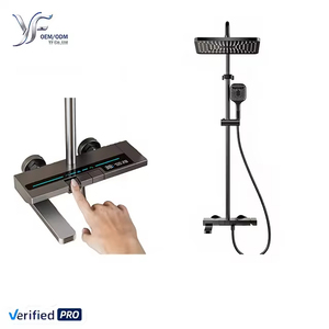Sistema <span class=keywords><strong>de</strong></span> <span class=keywords><strong>Ducha</strong></span> Gris Metálico YF 2026 con Pantalla Digital LED, Teclado Tipo Piano, 3 Funciones, Juego <span class=keywords><strong>de</strong></span> <span class=keywords><strong>Ducha</strong></span> <span class=keywords><strong>de</strong></span> Aluminio para Baño - Product Image 1