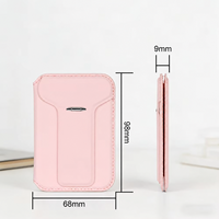 Dompet Kartu Kredit Magnetik Kulit PU Cetak Laser Ultra-Tipis Lipat Magsafe Bifold Pria Wanita Model Terbaru