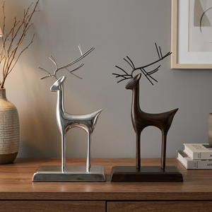 Decoración Navideña de Metal con Forma de Ciervo, Soporte para Calcetines, Adorno de Reno de Hierro con Acabados en Negro y Plata para Exhibición Navideña - Product Image 4