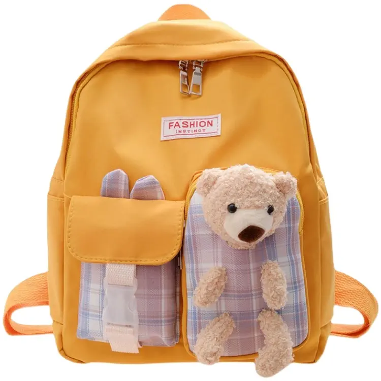 لطيف الدب الأطفال حقيبة النسخة الكورية بسيط على ظهره المد الروضة الابتدائية حقيبة مدرسية الطفل حقيبة الوجبات الخفيفة بالجملة