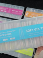 Faux ongles à presser super longs effet cercueil, 240 pièces/boîte, autocollants transparents complets, forme pointue XXXL, patchs d'ongles effet tuyau d'eau
