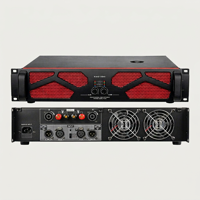 ENG380 800W 2 Channel Class H Audio Power Amplifier Professional Stereo Metal Ceiling Mount 8/4 Ohm Surround Sound Systems XLR