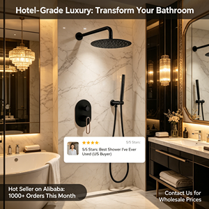 Sistema <span class=keywords><strong>de</strong></span> Ducha Moderno para Baño, Cabezal <span class=keywords><strong>de</strong></span> Ducha Superior con Efecto Lluvia, Kit <span class=keywords><strong>de</strong></span> Grifería para Ducha, Duchas <span class=keywords><strong>de</strong></span> Baño, Conjunto <span class=keywords><strong>de</strong></span> Ducha Empotrado - Product Image 4