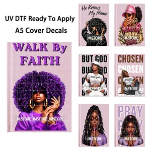 Autocollants UV DTF « Black Girl Magic » – Décalcomanies de transfert permanentes prêtes à l'emploi pour agenda A5, couverture de journal, décoration de carnet DIY - Product Image 1