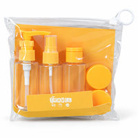 Ensemble de flacons de voyage PET de 50 ml avec pompe pulvérisatrice, bouchon à clapet, pots à crème, pochette zippée transparente, contenants de toilette rechargeables pour cosmétiques