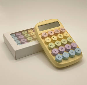 Calculatrice en plastique bleu pastel avec clavier coloré 8 chiffres à usage général alimentée par piles - Product Image 3