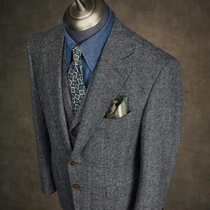 Costume italien pour homme en laine grise de qualité supérieure, 2 pièces, coupe ajustée, pour mariage et affaires, collection printemps - Product Image 3