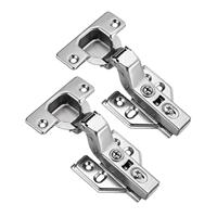 Charnière de porte d'armoire à fermeture douce Pro Nickel, encastrée, réglable en 3D, en acier allié, de 35 mm, en forme de coupelle, à fermeture lente bidirectionnelle, pour cuisine