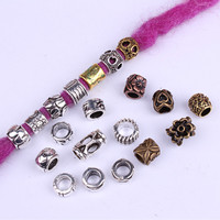 Lingxing 1 Pack Perles pour Dreadlocks Unisexe Faites à la Main DIY Alliage 10mm Grand Trou Style Chinois Vintage Accessoires Cheveux Élégants