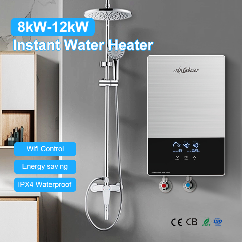 2026 Smart Touch Control App-Controlled Electric LED Wall-Mounted IPX4 Waterproof Fast Heating Energy-Saving Instant Hot Hotel