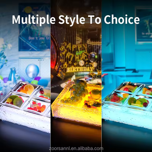 מחזיק תצוגה פרי אקריליק מתקפל מותאם אישית עם צלחת שירות מתכתי זוהר עבור בר/מועדון - Product Image 3